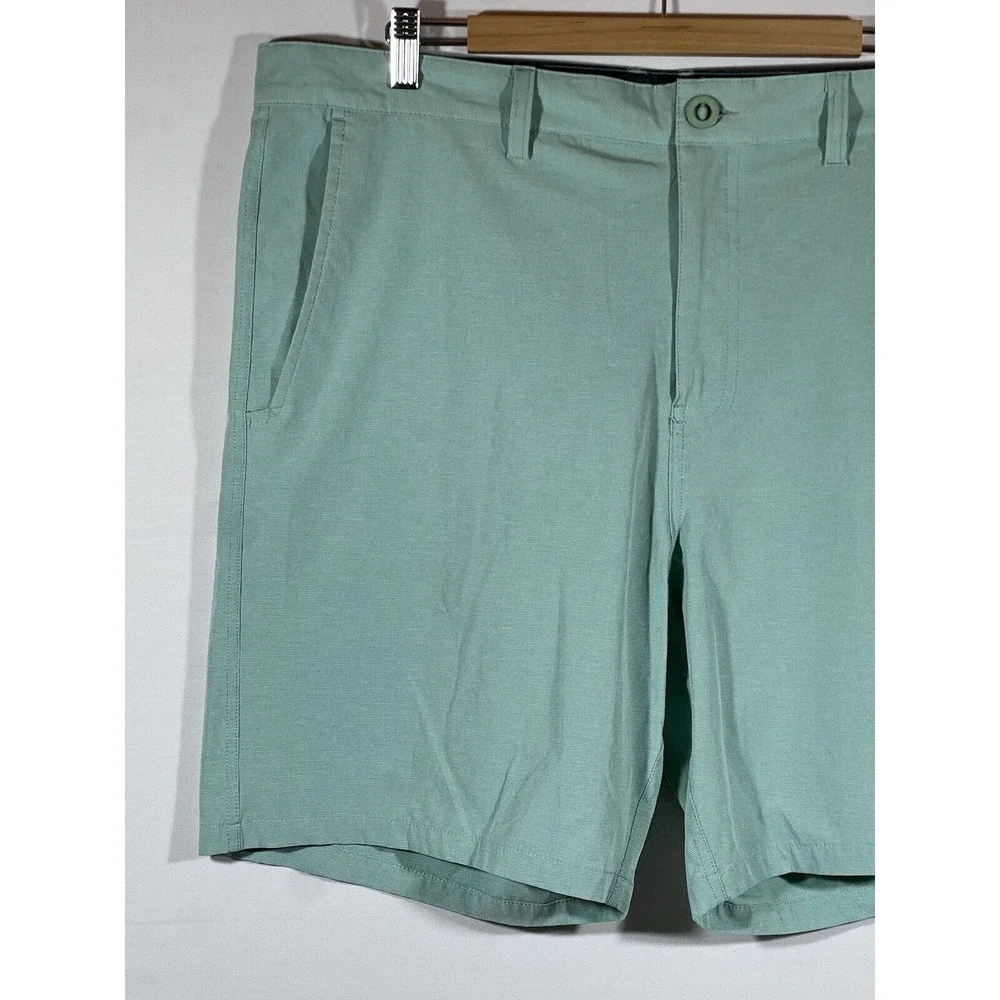 Rising Tide Mens Cargo Shorts 38 Green Stretch Utility Casual Outdoor